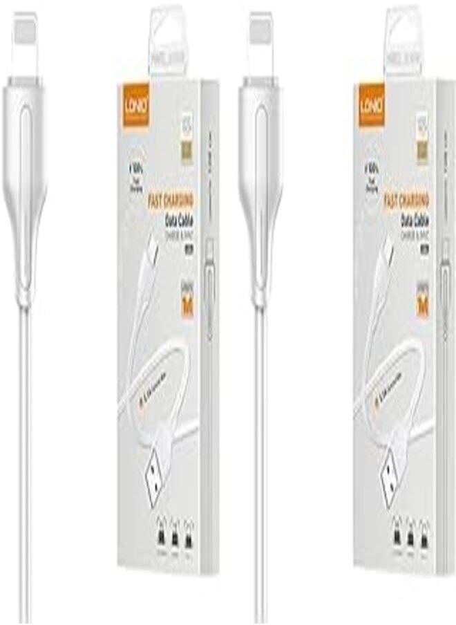 LDNIO Ldnio Set Of 2 Pieces Of Ls541 Lightning To Usb A Mobile Phone Fast Charging Data Cable 1M - White 