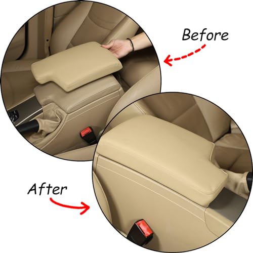 TINKI Car Armrest Box Cover for BMW 3 Series E90 E91 E92 E93 20062012 ABS Leather Center Console Cover for 318i 320i 323i 325i 328i 330i 335i Accessory Organizer Protector Beige - Image 3