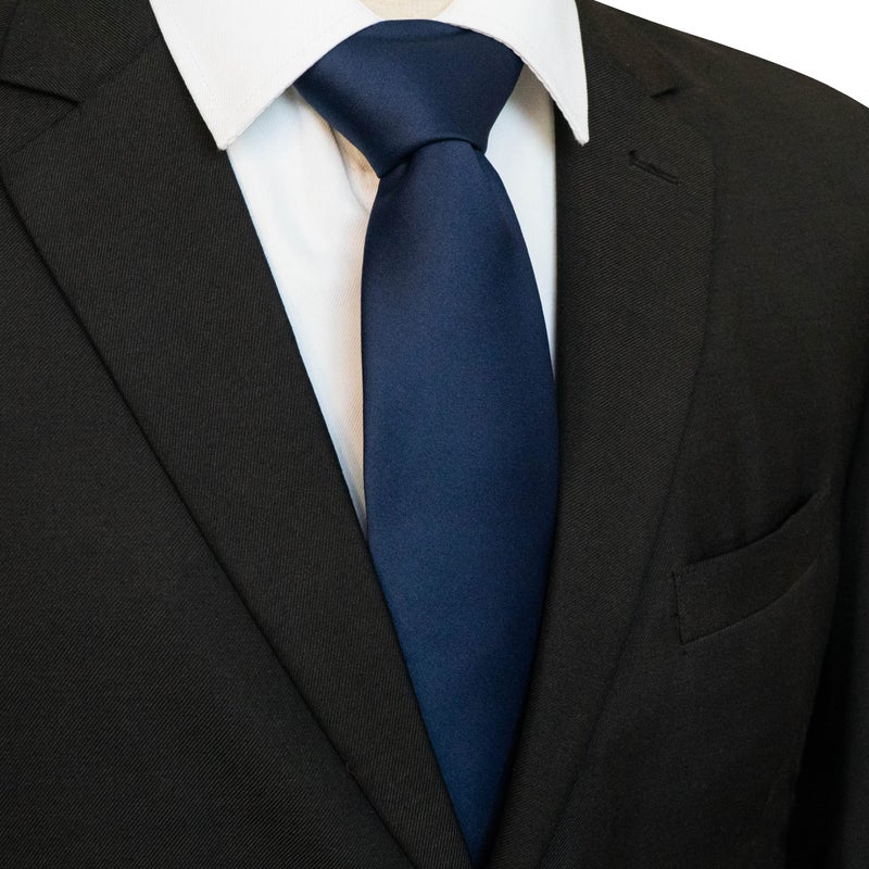 JEMYGINS Navy Tie Silk Necktie for Men Business and Wedding - Image 2