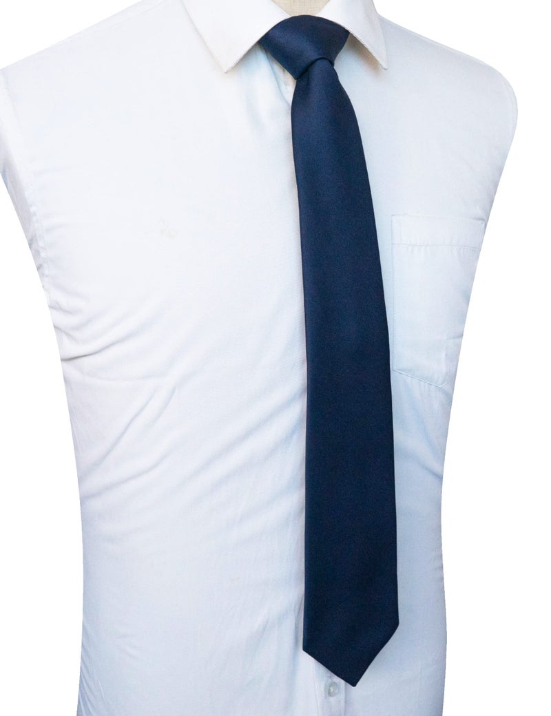 JEMYGINS Navy Tie Silk Necktie for Men Business and Wedding - Image 4