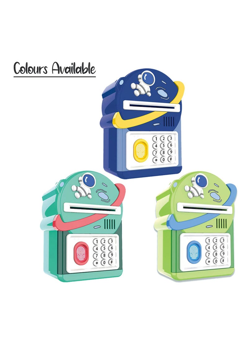 Little Story - Cute Piggy Bank With Fingerprint Lock & Music - Astronaut Blue - Image 1