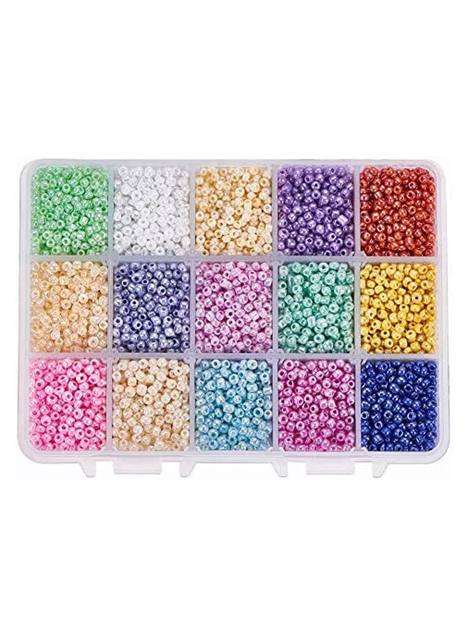 PH Pandahall 6750 قطعة 15 لون 8/0 خرز بذور زجاجي خرز خصر 3 مم خرز صغير مع صندوق حاوية لسوار الصداقة صنع نسج الصيف على شاطئ البحر  - Image 2
