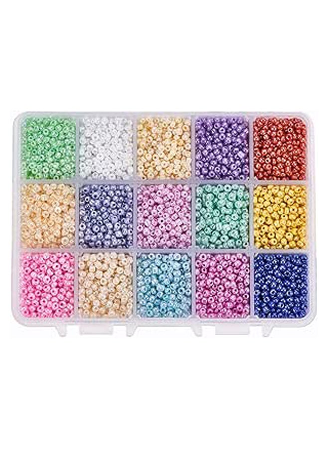 PH Pandahall 6750 قطعة 15 لون 8/0 خرز بذور زجاجي خرز خصر 3 مم خرز صغير مع صندوق حاوية لسوار الصداقة صنع نسج الصيف على شاطئ البحر  - Image 1