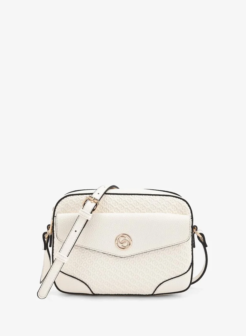 سيليست Monogram Embossed Crossbody Bag With Zip Closure
