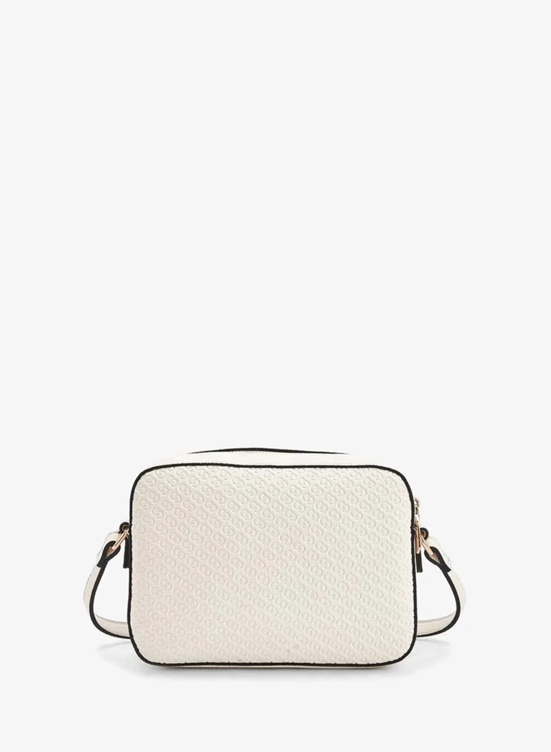 Celeste IVORY Monogram Embossed Crossbody Bag With Zip Closure for Women | Best Price UAE