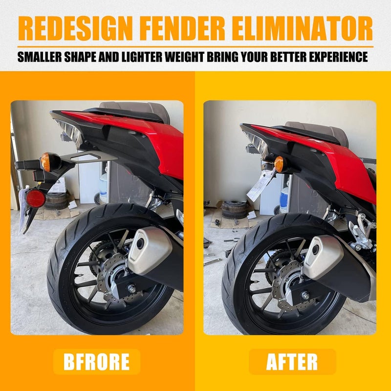 RANSOTO Motorcycle Fender Eliminator license plate mount Compatible with Honda CBR500R CB500F 2016-2024 - Image 5