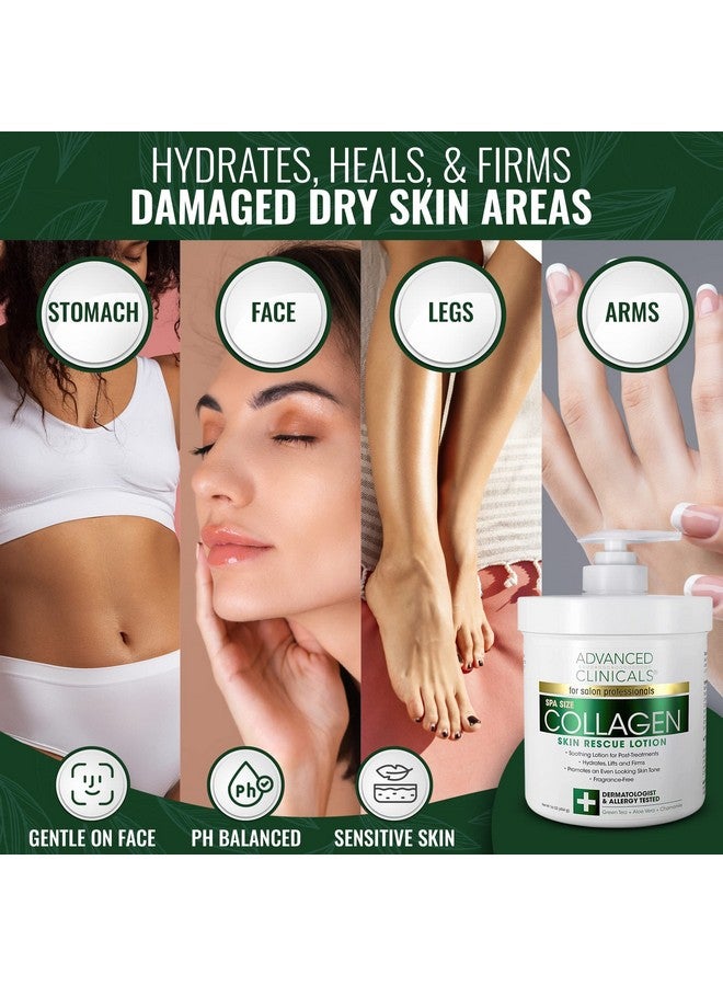 Advanced Clinicals Collagen Body Butter Moisturizer Lotion & Face Cream Dry Skin Rescue Collagen Lotion Skin Tightening Cream & Firming Lotion Body Skin Care Products 16Oz + 2Oz Travel Size - Image 4
