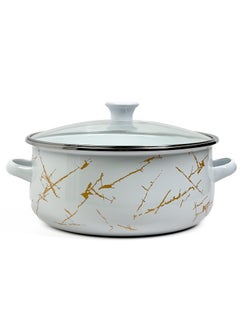 HTH Set of 5 Enamel Cookware Pots with Lid Set Non Stick Coating with Stainless Steel Welt & Dual Handle Non Stick Enamel Dutch Oven for Bread Baking Cooking Soup Dutch Oven  - Image 2