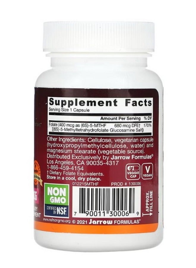 jarrow formulas Methyl Folate 400 mcg 60 Veggie Caps - Image 2