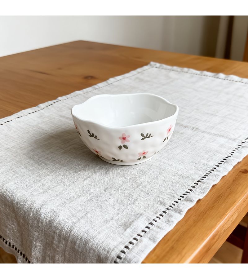 Hand Painted Irregular Ceramic Salad Bowl Bird Girly Heart Shaped Tableware Household Breakfast Dessert Yogurt Bowl Creative Rim Bowl - Image 4