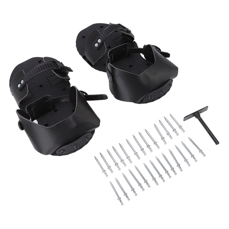 1 Pair Spike Sandals PU Lawn Aerator Shoes Grass Aerator Tool for Yard Garden Plants Health Black - Image 2