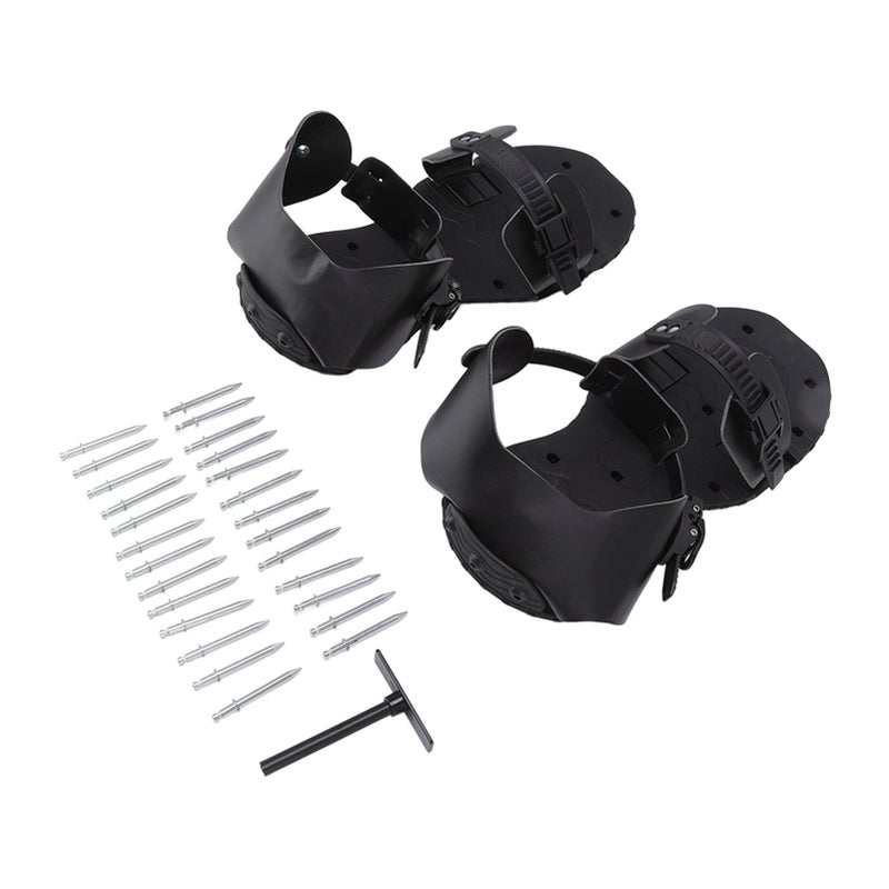 1 Pair Spike Sandals PU Lawn Aerator Shoes Grass Aerator Tool for Yard Garden Plants Health Black - Image 3