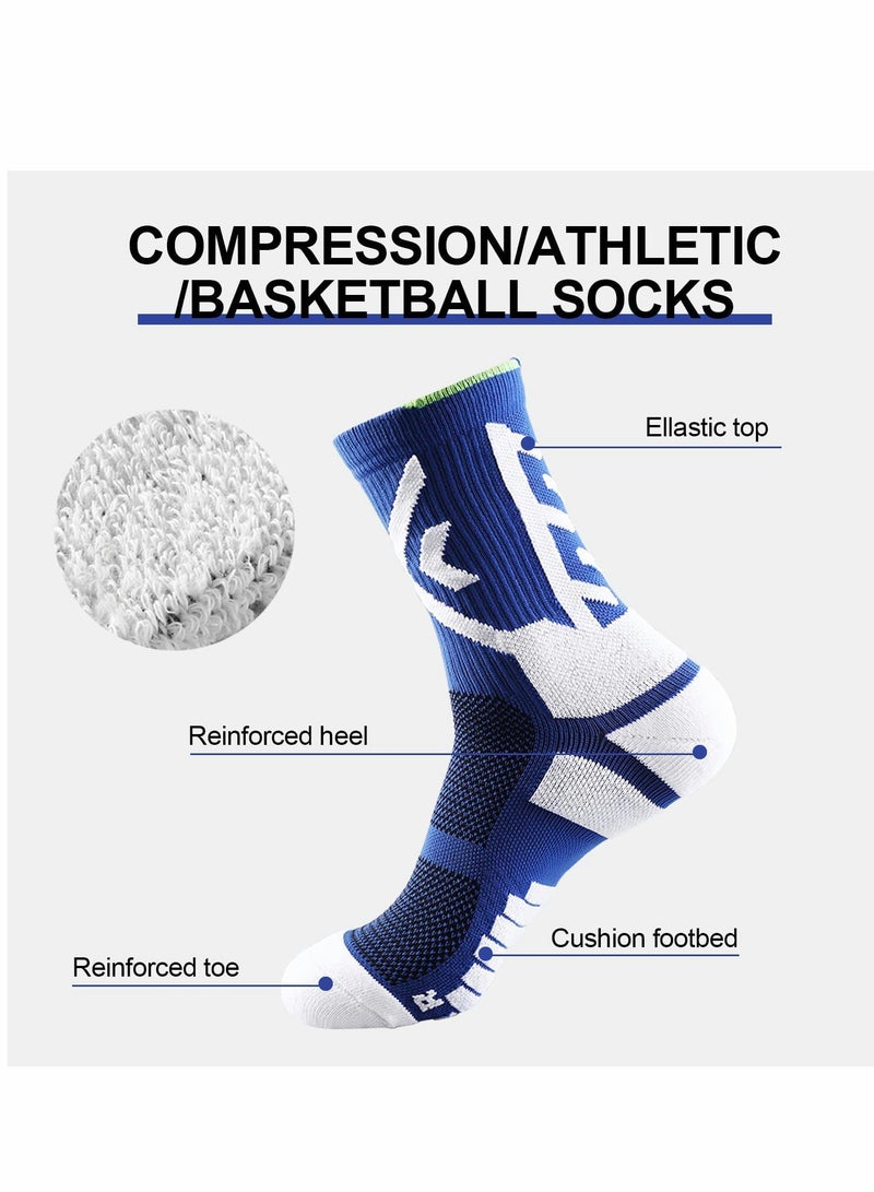 SYOSI Basketball Socks, Men's Outdoor Athletic Crew Socks, Athletic Crew Socks for Men Women, Protective Elite Socks, Sports Socks (5 Pairs) - Image 3