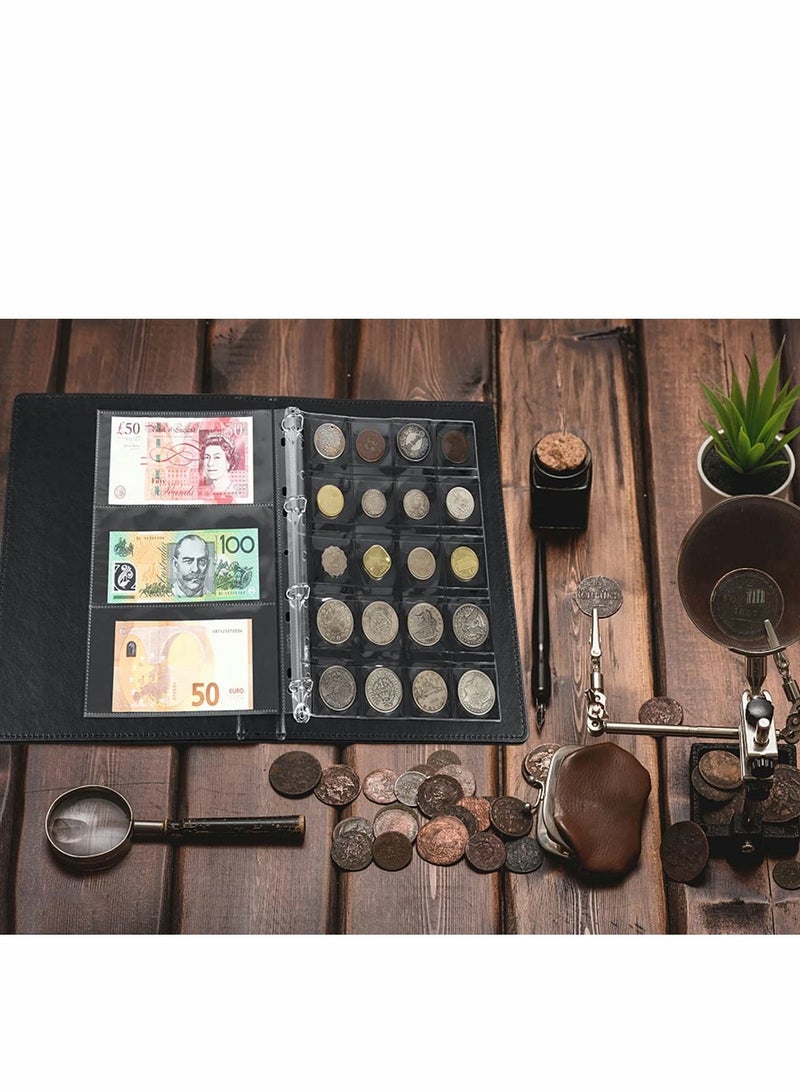 Excefore Currency Coin Album, Holder, 370 Pockets and Collecting Binder, 120 Paper Money Stamp Page Album Supplies for Collectors - Image 3