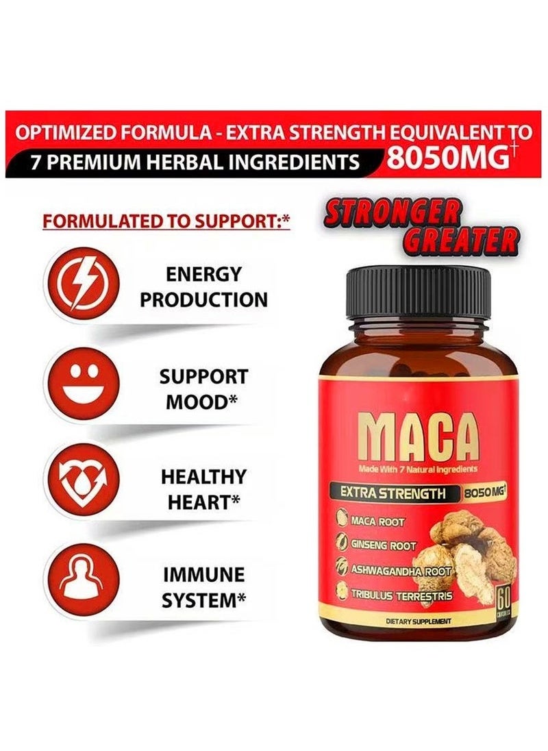 MACA Dietary Supplements 7 Naturally Powerful Formulas with Maca Root Ginseng Root Ashwagandha Extra Strength Energy Blessing Rejuvenating