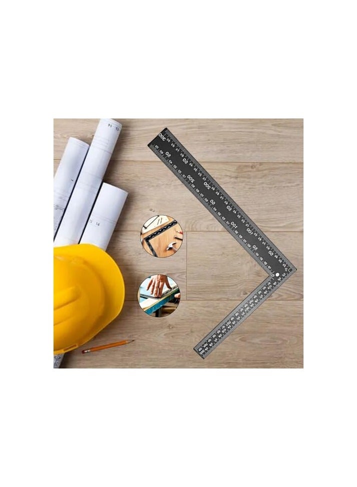 erorex 20 X 30CM STEEL TRI FRAMING SET SQUARE RIGHT ANGLE STRAIGHT EDGE L RULER 300MM S&S PRODUCTS  - Image 3