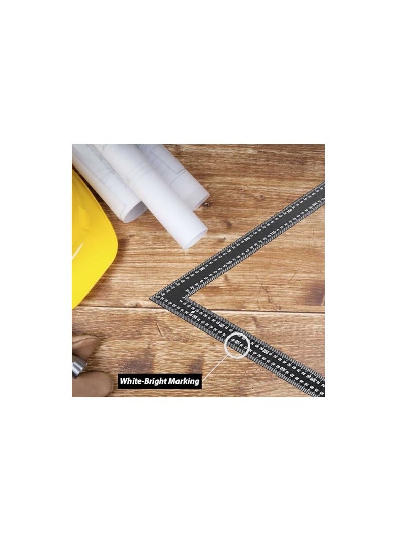 erorex 20 X 30CM STEEL TRI FRAMING SET SQUARE RIGHT ANGLE STRAIGHT EDGE L RULER 300MM S&S PRODUCTS  - Image 4