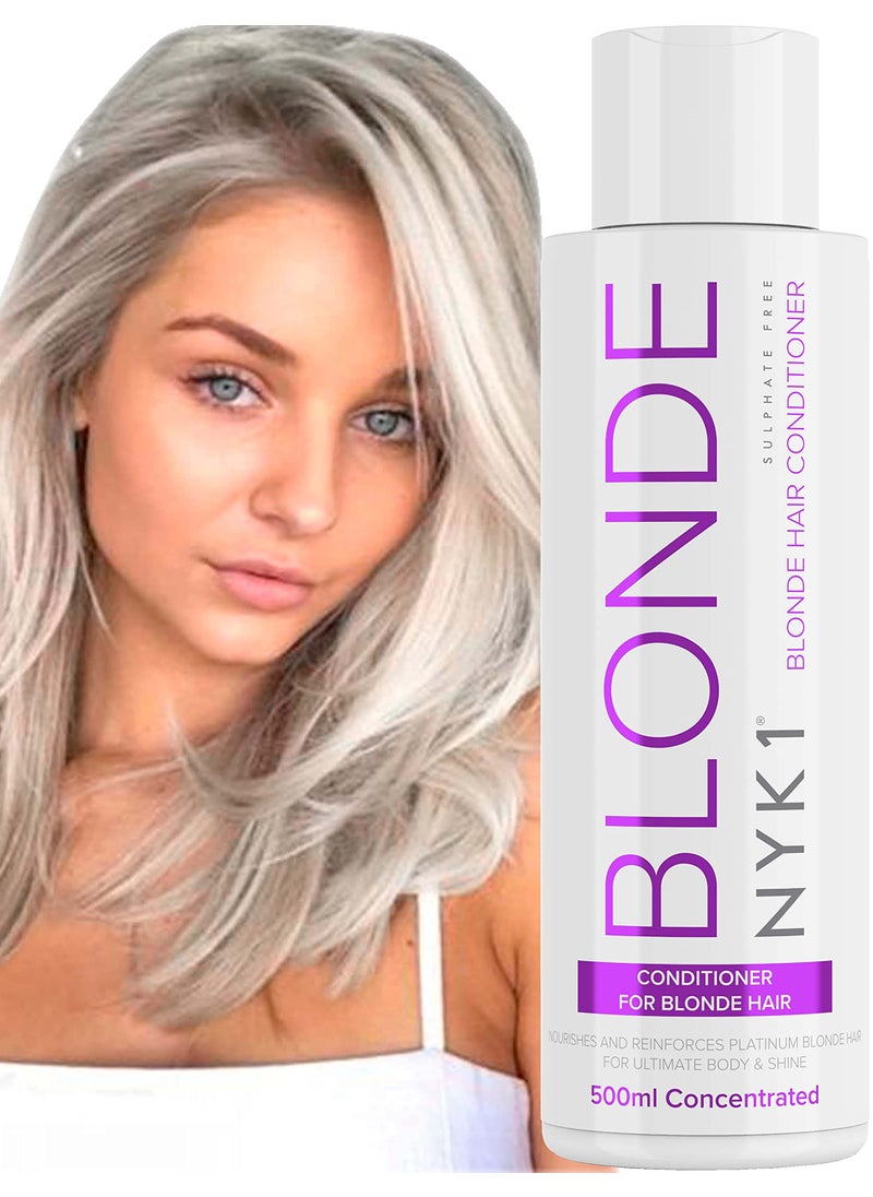 NYK1 - Purple Conditioner For Blonde Hair (500ml) SULFATE FREE Blue Conditioner Toner For Blonde Hair Bleached Hair Grey Hair Platinum Blonde Conditioner - Silver Conditioner Blonde Purple Hair Conditioner - Image 1