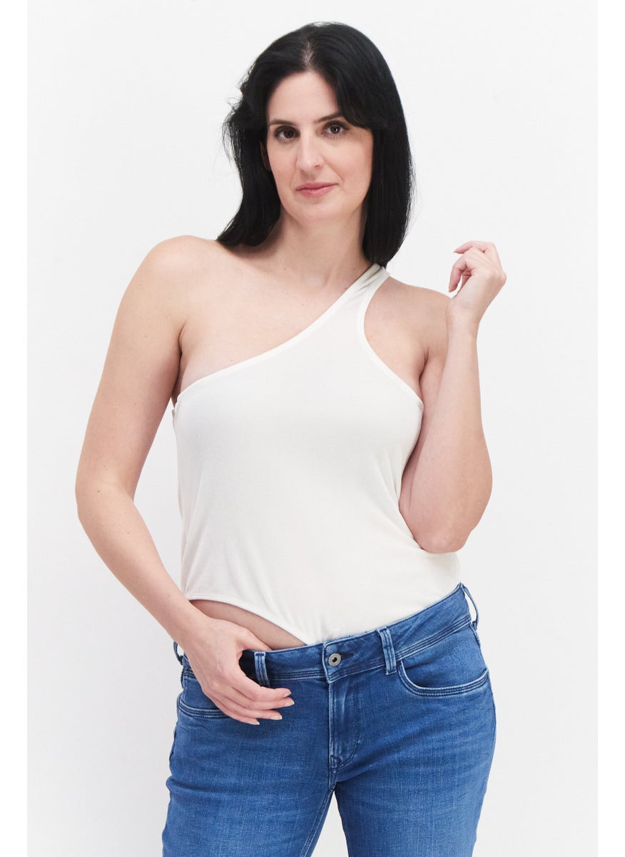 RIVER ISLAND Women Solid Bodysuit, Cream  - Image 1