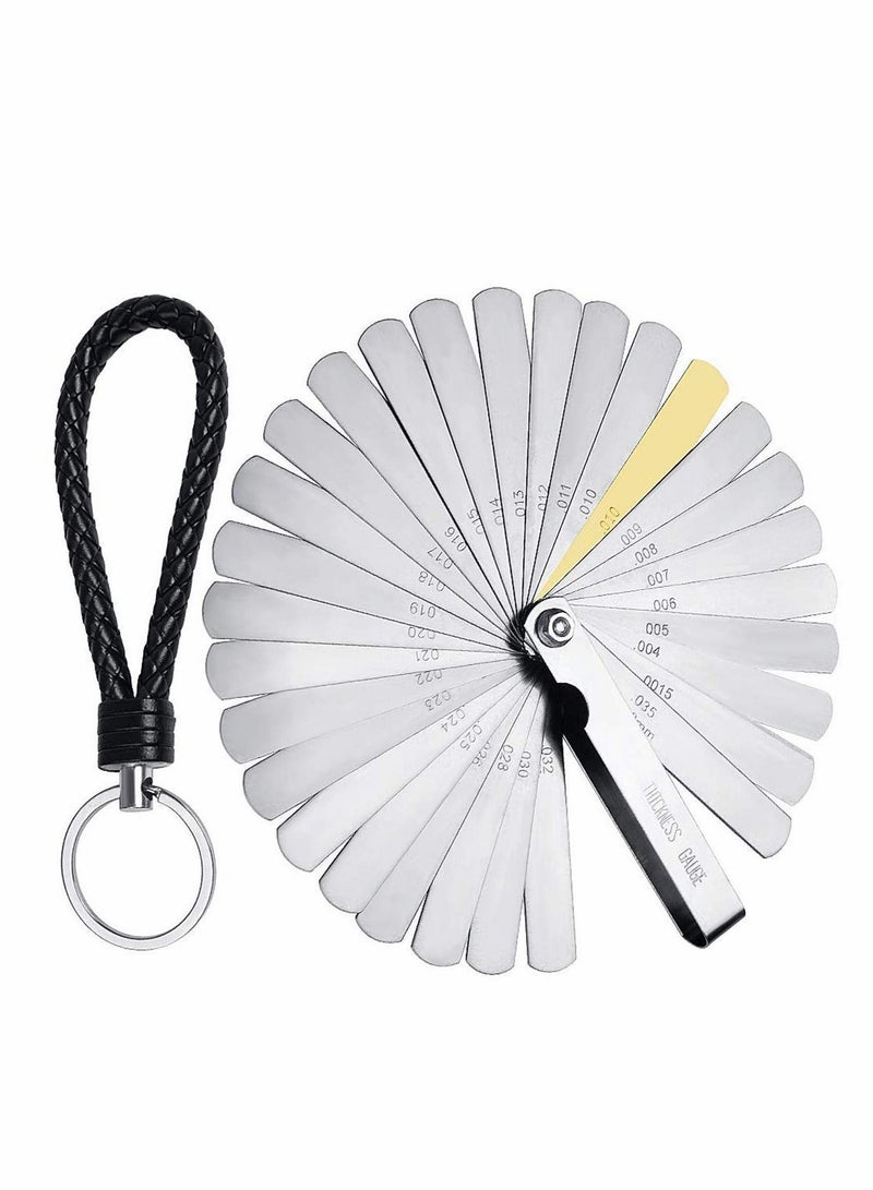 Y&D Feeler Gauge, 32 Blades High Precision Thickness Gauge Stainless Steel Dual Marked Metric and Imperial Gap Gauges Measuring Tool Combined For Width  - Image 1