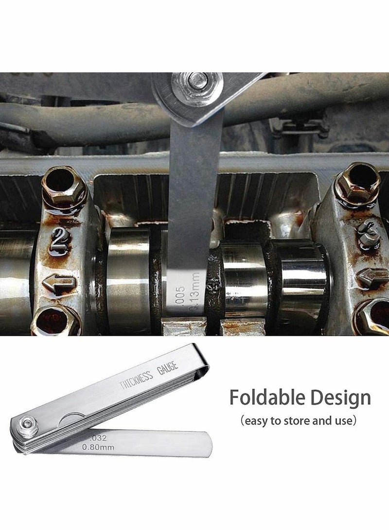 Y&D Feeler Gauge, 32 Blades High Precision Thickness Gauge Stainless Steel Dual Marked Metric and Imperial Gap Gauges Measuring Tool Combined For Width  - Image 3