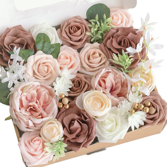 ARTIFICIAL FLOWERS FOR DIY WEDDING DECORATION BRIDAL BOUQUET TABLE CENTERPIECES FLOWER WREATHS AISLE DECORATION HOME DECOR ELEGANT DUSTY ROSE