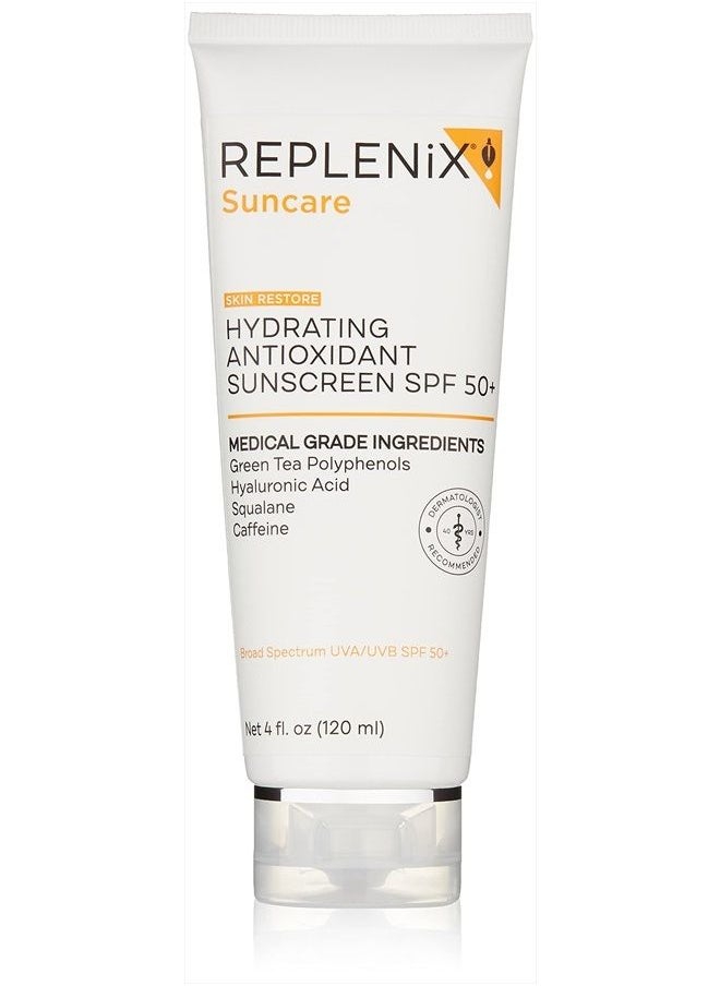 Replenix Antioxidant Hydrating Sunscreen SPF 50+ - Medical Grade Sun Protection, Zinc Oxide, UVA/UVB Protection, Safe for Sensitive Skin, 4 oz.  - Image 1