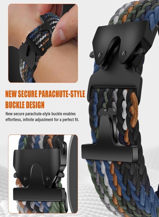 ZOOROO Braided Band Compatible with Samsung Galaxy Watch 8 40mm 44mm/ 8 Classic 46mm, Adjustable Parachute Buckle Stretchy Nylon Sport Strap for Men Women, S/M (Not for Galaxy Watch Ultra) - Image 3