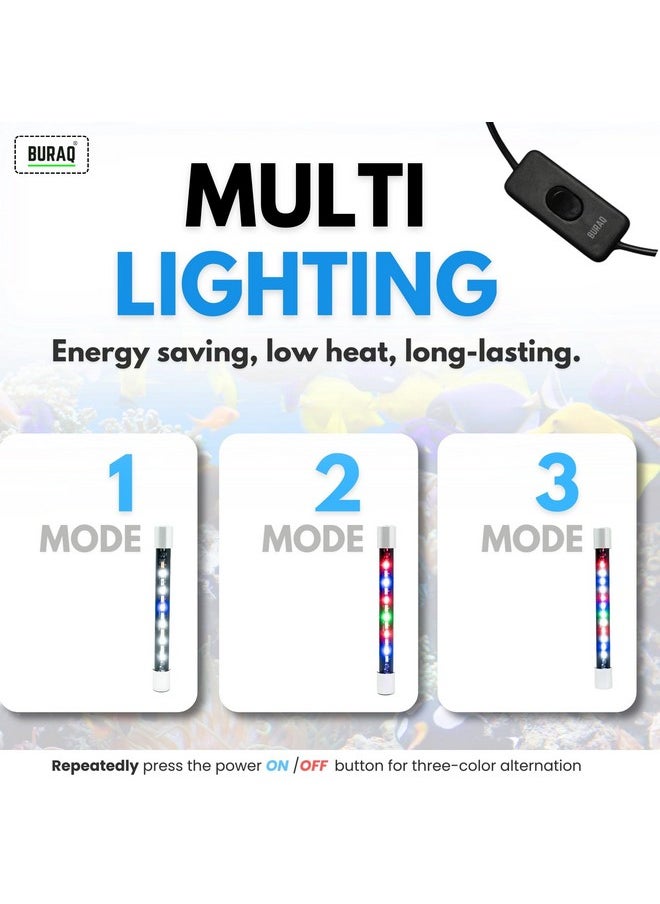 BURAQ Pets Mini Multi-Colour Aquarium Light For Making Your Fish Tank Superior, Ideal For Fish Aquarium, Fully Submersible Aquarium Lights (Up To 1.5 Ft Tank Mix Color)  - Image 3