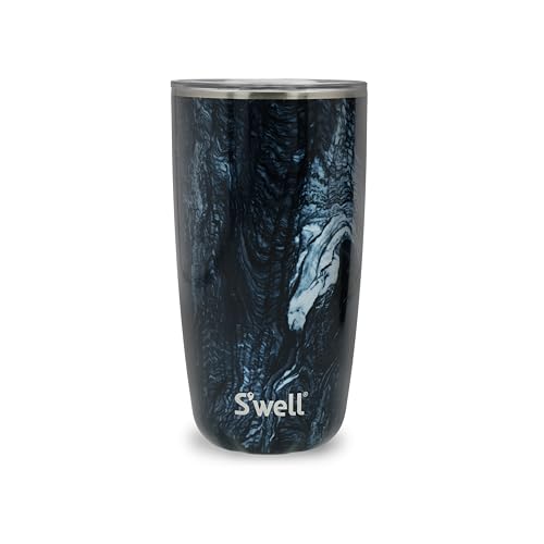 Swell Stainless Steel Tumbler with SlideOpen Lid 18oz Azurite Marble Triple Layered Vacuum Insulated Containers Keeps Drinks Cold for 12 Hours and Hot for 4 BPA Free