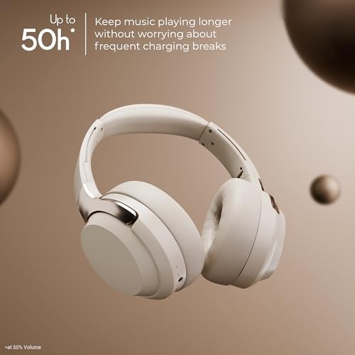 ZEBRONICS Duke (2026 Upgrade) Wireless Headphone, BT v5.3, Upto 60 hrs Playback, 40mm Drivers, Deep Bass, ENC, Gaming Mode, Dual Pairing, LED Lights, Media/Volume Control, Call Function (Beige) - Image 3