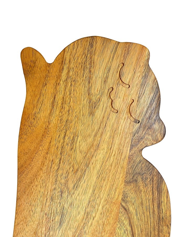 Affinity Decor Funny Cat Shaped Wood Cutting Board for Kitchen with Handle, 8"L x 15.25"W Decorative Funny Cat Charcuterie Serving Board, Cheese Serving Board, Solid Wood Board - Image 4