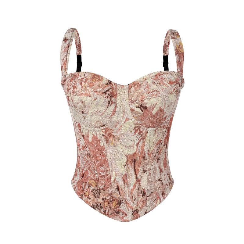 Women's Retro Corset Bustier Top with Padded Cups and Removable Straps - Image 5