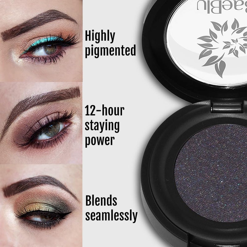 BaeBlu Hypoallergenic Eyeshadow Organic 100% Natural Finely Pressed Velvety Smooth Powder, Made in USA, Black Hole - Image 2
