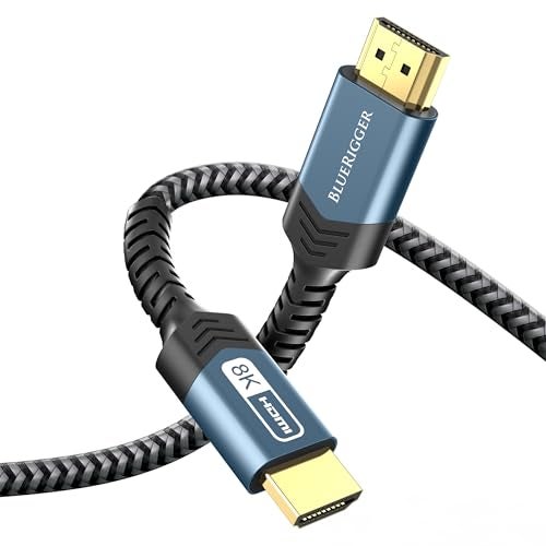 BlueRigger 10K 8K HDMI 2.1 Cable 48Gbps (3FT, 8K 60Hz, 4K 120Hz, eARC, HDR10 VRR HDCP 2.3) Ultra High Speed HDMI Cable Braided Cord - For Gaming Xbox Series X Roku HDTV Monitor - Image 1