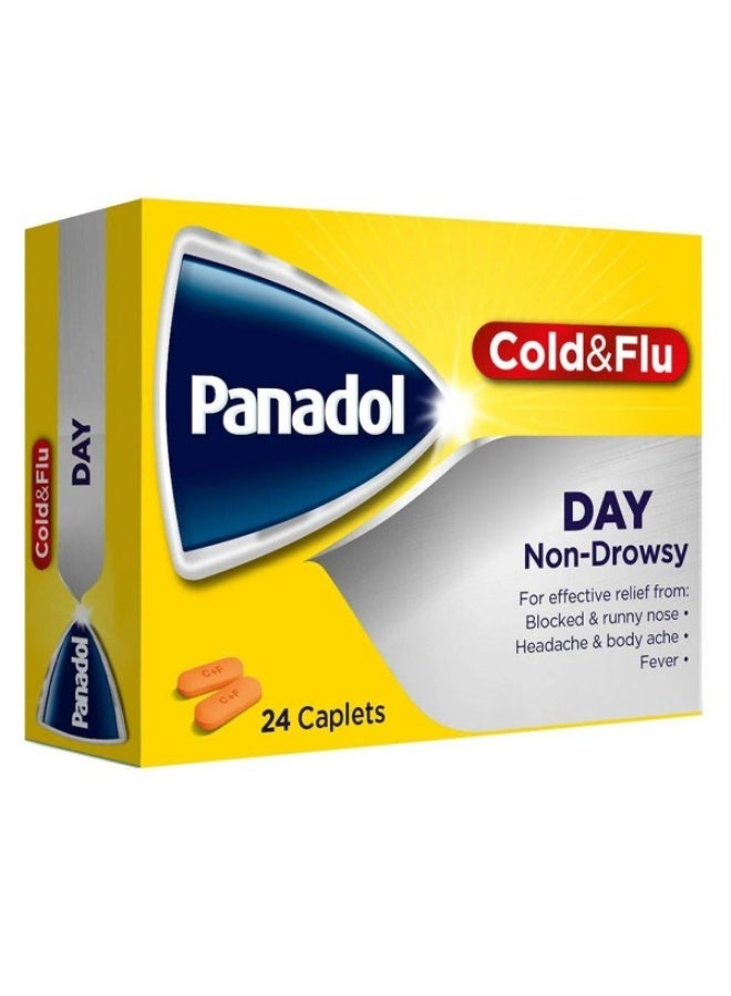 Panadol Cold And Flu Day Tab Fast Effective Relief, Blocked & Runny Nose, Headache & Body Ache and Fever, 24s