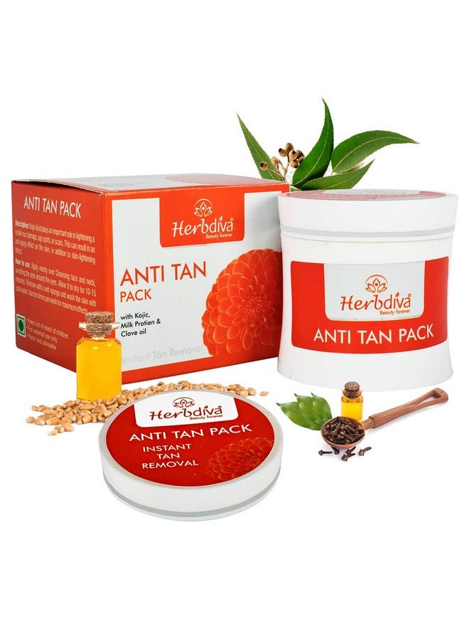 Herbdiva Anti Tan Face Pack 250Ml | Enriched With Clove Oil & Milk Protein | For Tan Removal, Beauty Forever  - Image 1