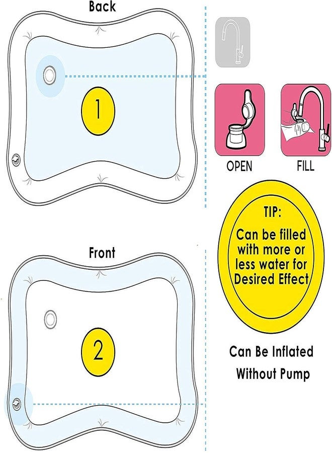 AVMPHD Baby Kids Water Play Mat Toys Inflatable Tummy Time Leakproof Water Play Mat, Fun Activity Play Center Indoor and Outdoor Water Play Mat for Baby - Image 3