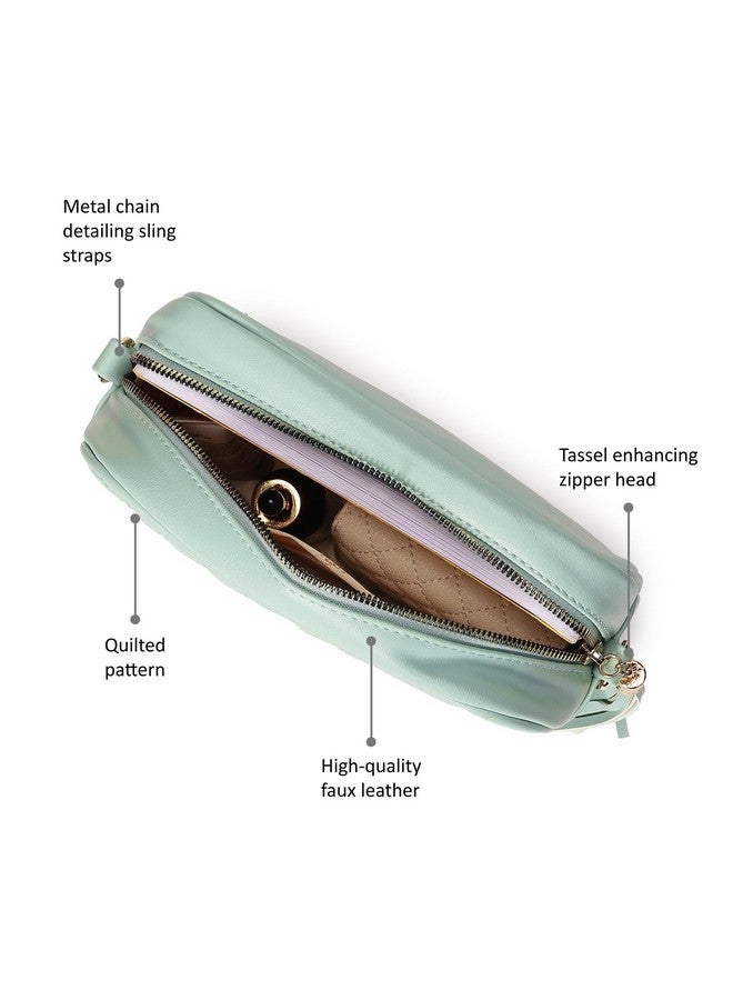 Fastrack Quilted Structured Sling Bag with Metallic Chain Strap and Tassel for Women, Girls and Ladies | Ladies Purse Handbag | Slings for Casual Carry - Image 3