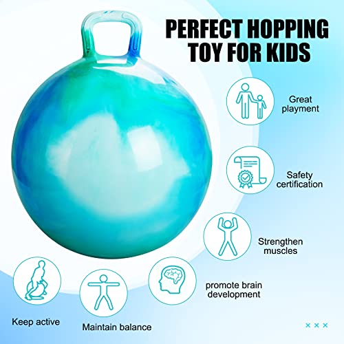 INPODAK Hopper Ball 22 Inch Bouncy Ball with Handle for Kids, Hippity Hop Jumping Bounce Hopping Toy for Boys Girls Ages 7-12 with Pump and Gift Box Great Gift for Birthday Holiday - Image 3