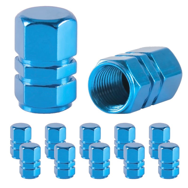 JUSTTOP Car Tire Valve Stem Caps 12pcs Air Caps Cover Universal for Cars SUVs Bike Trucks and MotorcyclesPale Blue