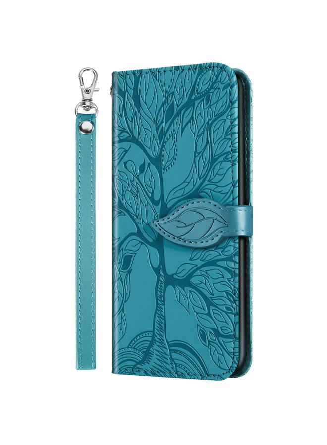 Green Tiger Case For Huawei P smart 2020 Life of Tree Embossing Pattern Horizontal Flip Leather Case with Holder & Card Slot & Wallet & Photo Frame & Lanyard - Image 2