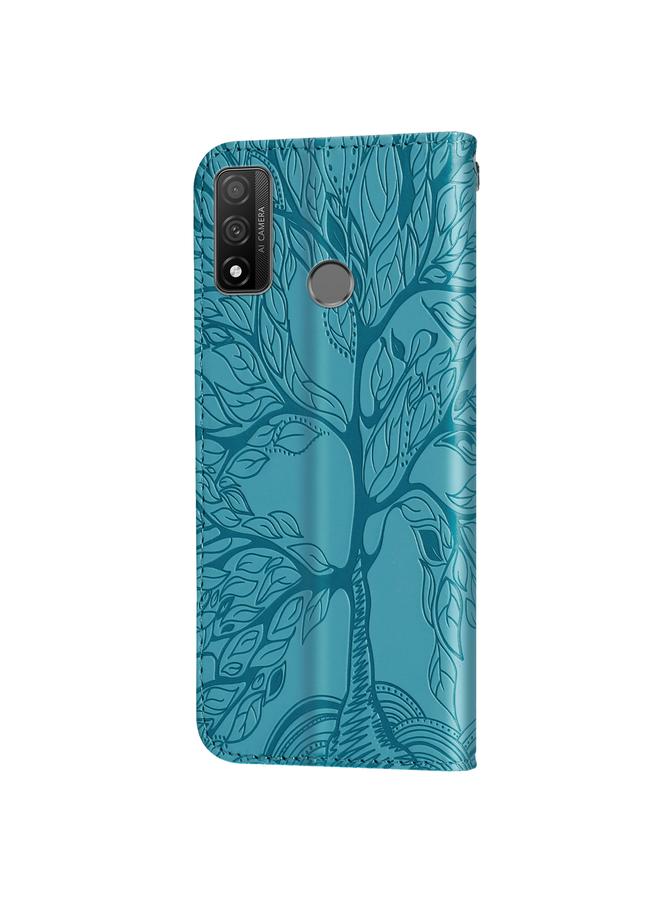 Green Tiger Case For Huawei P smart 2020 Life of Tree Embossing Pattern Horizontal Flip Leather Case with Holder & Card Slot & Wallet & Photo Frame & Lanyard - Image 3