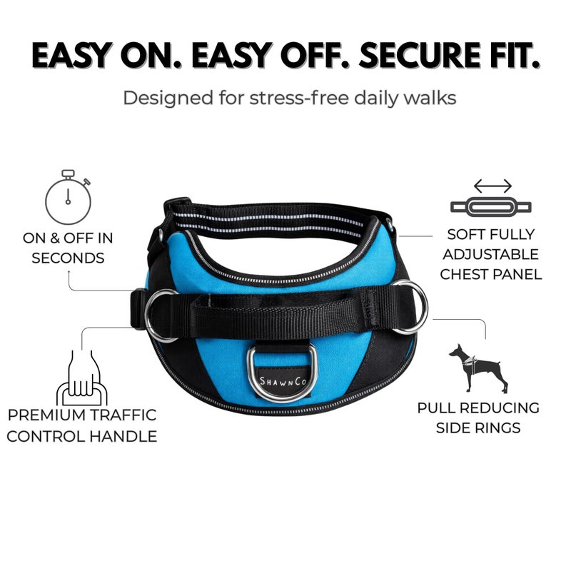 ShawnCo Essential Dog Harness, No-Pull Pet Vest with 3 Leash Clips, No Choke, Reflective, Adjustable and Padded, for Easy Walking and Training for Small, Medium and Large Dogs (Sunset Orange, XS) - Image 4