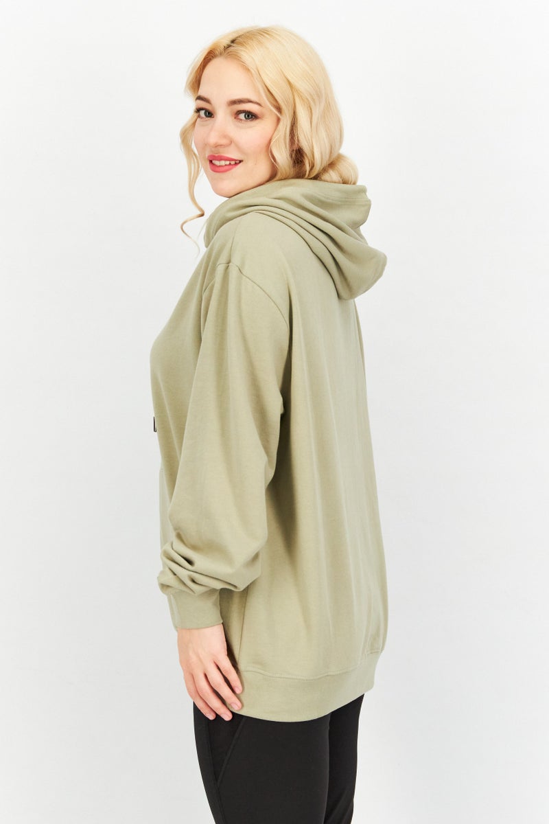 Sovereign Code سويت شيرت نسائي بغطاء رأس، زيتوني - Image 3