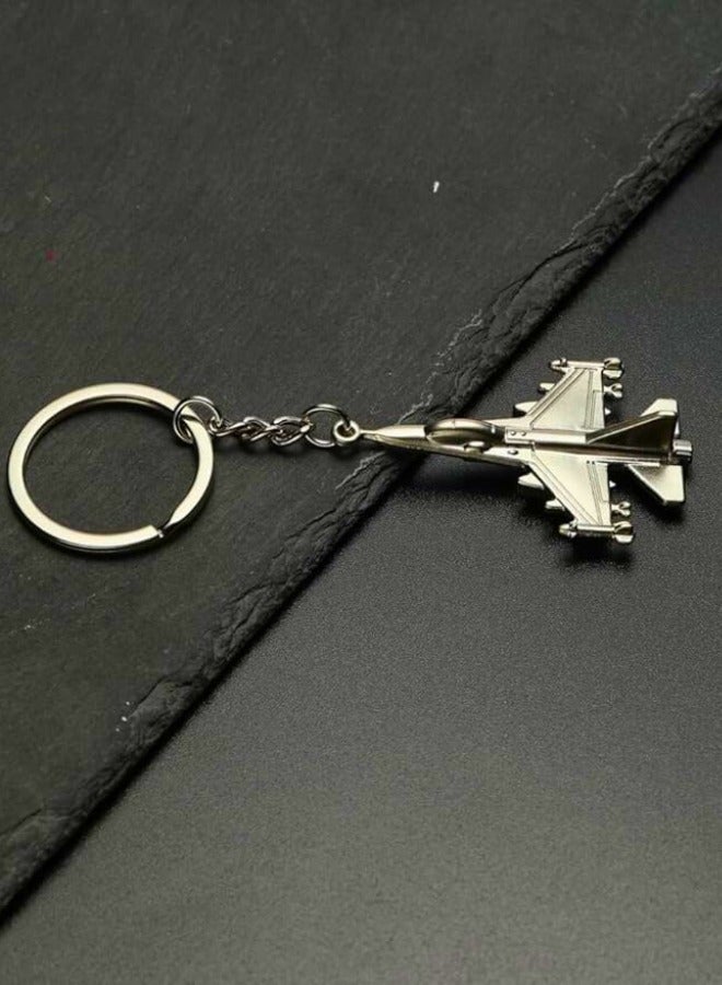 Chase Up Metal Jet Fighter Plane Keychain – Silver Aviation Key Ring – Durable Aircraft Accessory – Ideal Gift for Pilots and Aviation Enthusiasts – Perfect Bag Charm or Car Keychain - Image 2