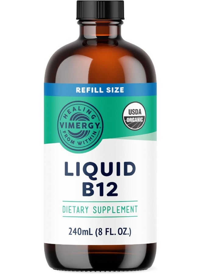 Vimergy Liquid B12 Refill – Fast-Absorbing Brain Support – Energy Support Supplement – USDA Certified Organic, Vegan, Non-GMO – 240 Servings (240 mL) - Image 1
