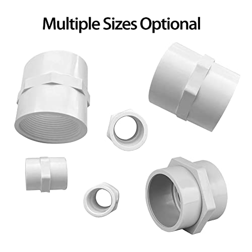 Fitvell 1/2" PVC Pipe Fitting Adapter Connector Union Coupling Schedule 40 (Slip Socket x NPT Female Pipe Thread), Pack of 10 - Image 5