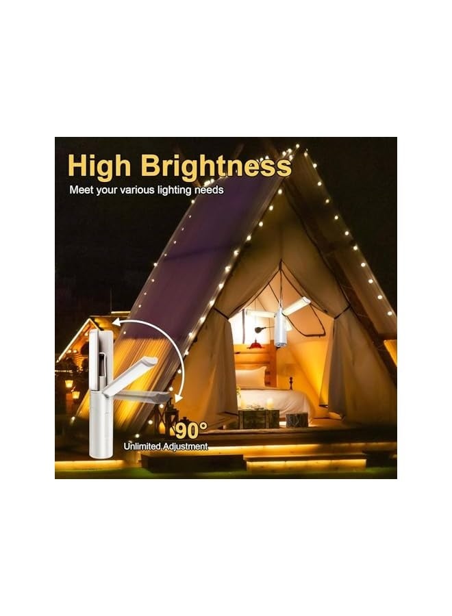 erorex Folding LED Camping Light Flashlight, LED Camping Light With 3 Modes, Brightness Infinitely Adjustable 4000mah Usb Rechargeable And Foldable Waterproof Tent Light - Image 5