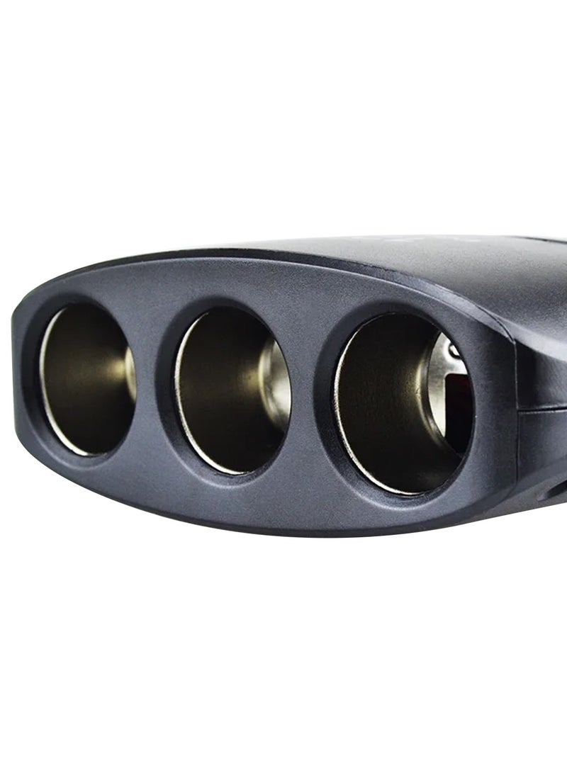 Multi Device In Car Charging Solution 120W 3 Way Power Extension Car USB Charger Lighter Socket Splitter Power Adapter Black - Image 5